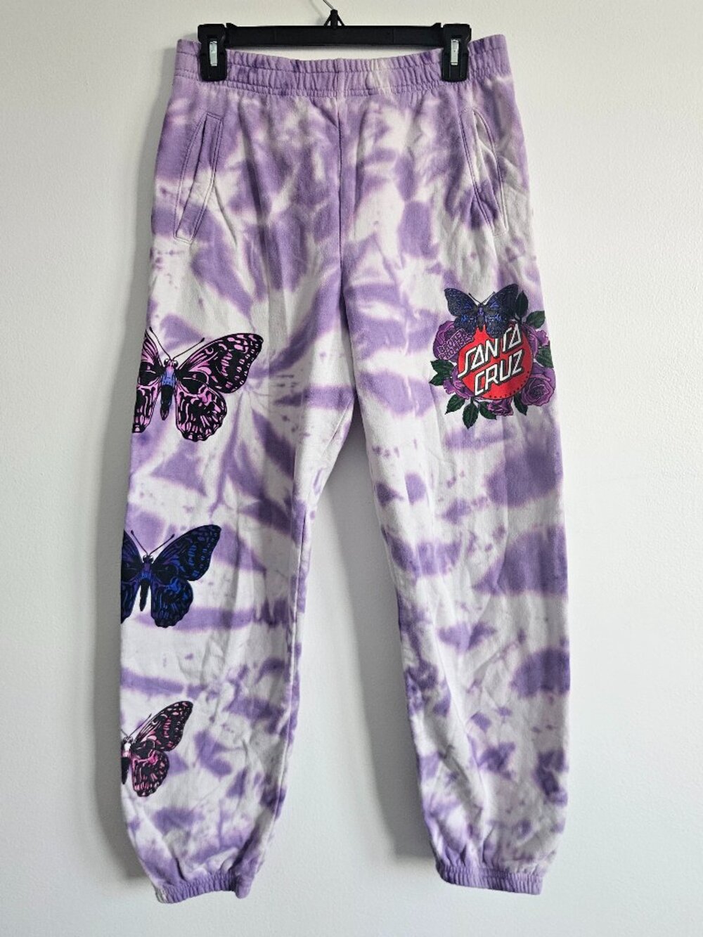 Broken Promises x Santa Cruz Purple Tie Dye S Joggers Sweatpants Small Pockets